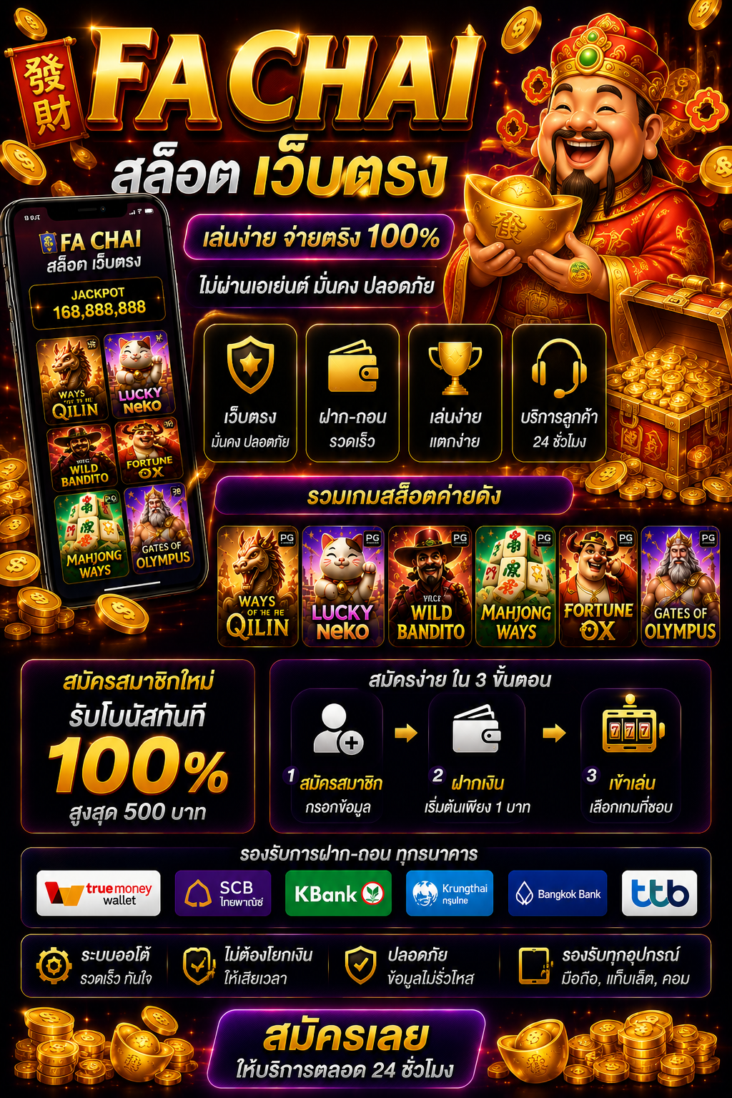 fa chai สล็อต เว็บตรง โหลดไว เล่นลื่น รองรับมือถือทุกระบบ