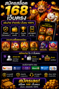 สมัครสล็อต 168 เว็บตรง เล่นง่าย โหลดไว รองรับมือถือทุกระบบ