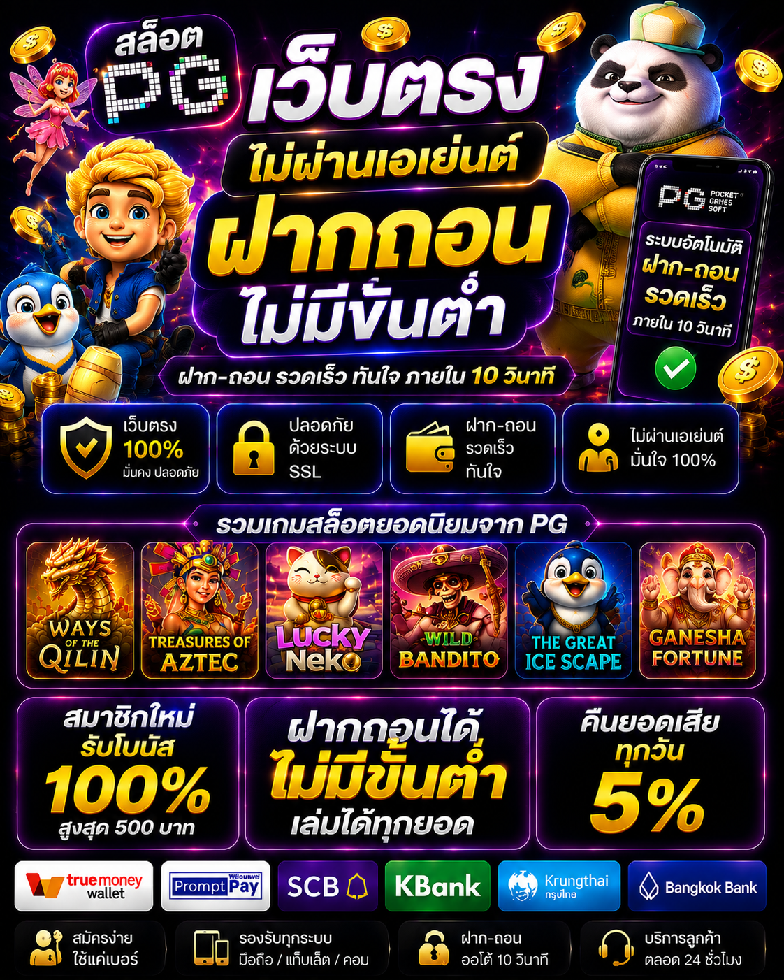 สล็อต pg เว็บตรง ไม่ผ่านเอเย่นต์ฝากถอนไม่มีขั้นต่ํา โหลดไว เล่นลื่น รองรับมือถือ 🎰