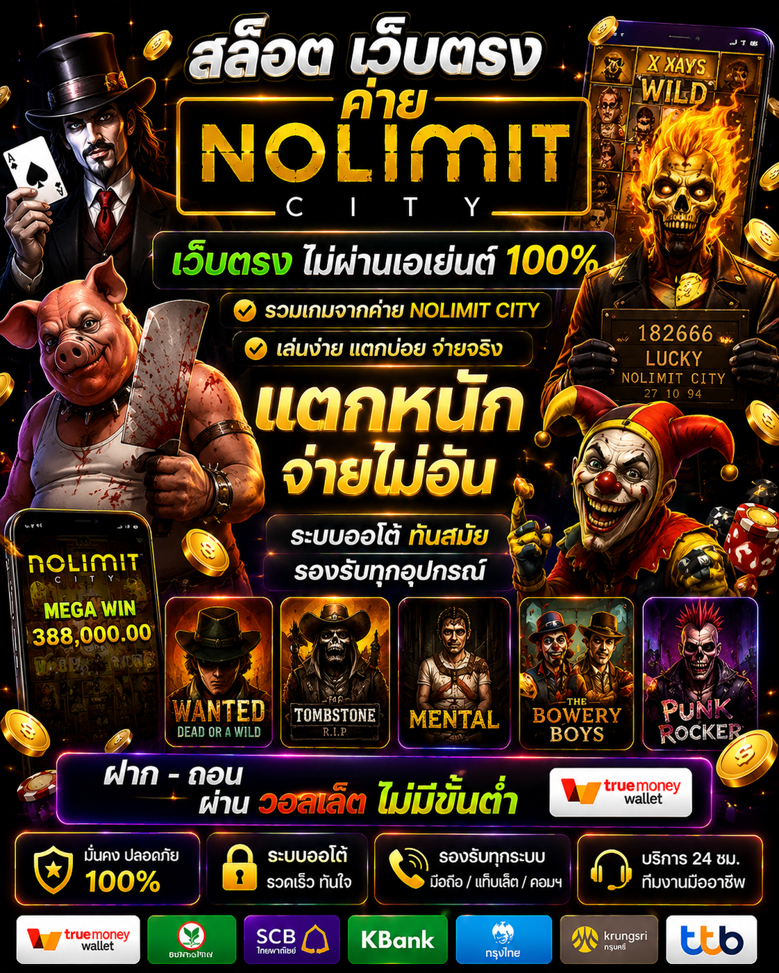 สล็อต เว็บตรง ค่าย nolimit เกมออนไลน์กราฟิกสุดล้ำ โหลดไว เล่นสนุก 🎰
