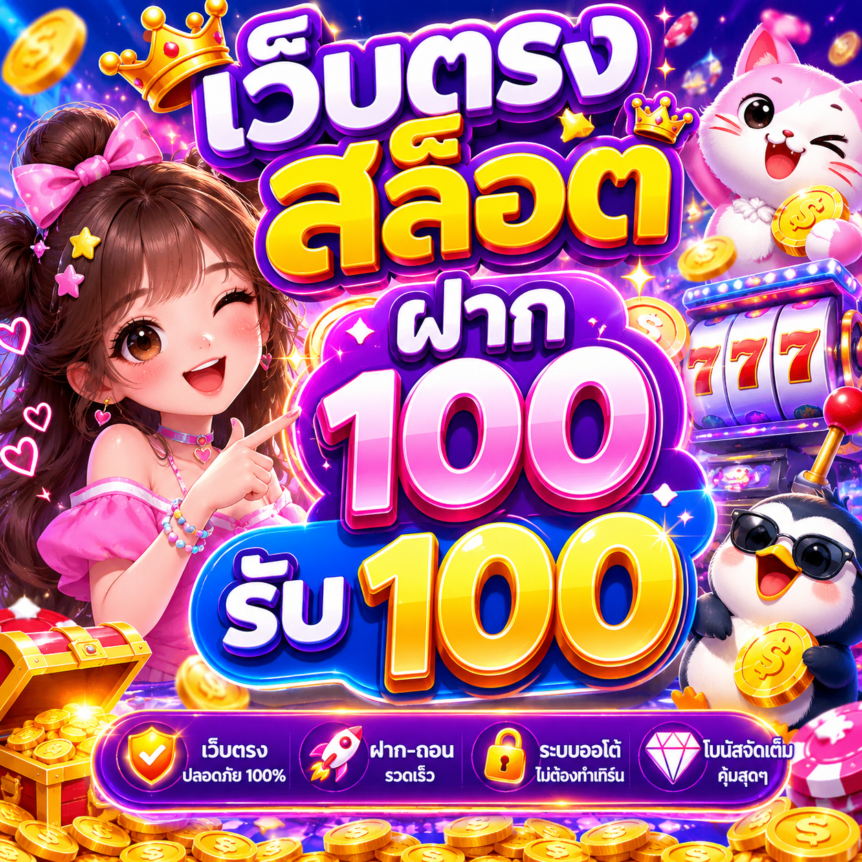 เว็บตรง สล็อต ฝาก 100 รับ 100