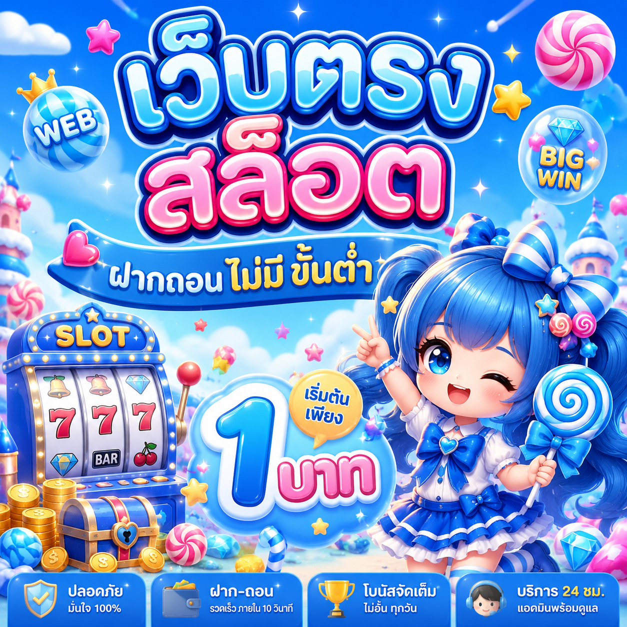 เว็บตรง สล็อต ฝากถอน ไม่มี ขั้นต่ํา 1 บาท