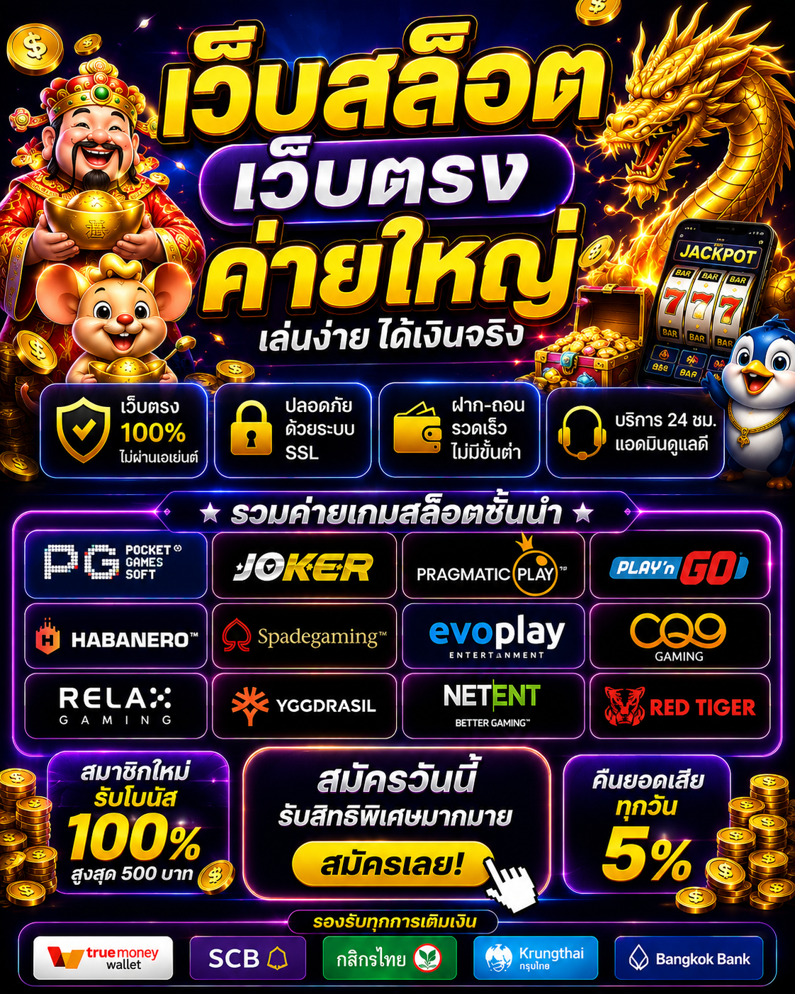 เว็บสล็อต เว็บตรง ค่าย ใหญ่ เกมออนไลน์ยุคใหม่ โหลดไว เล่นลื่น รองรับมือถือ 🎰