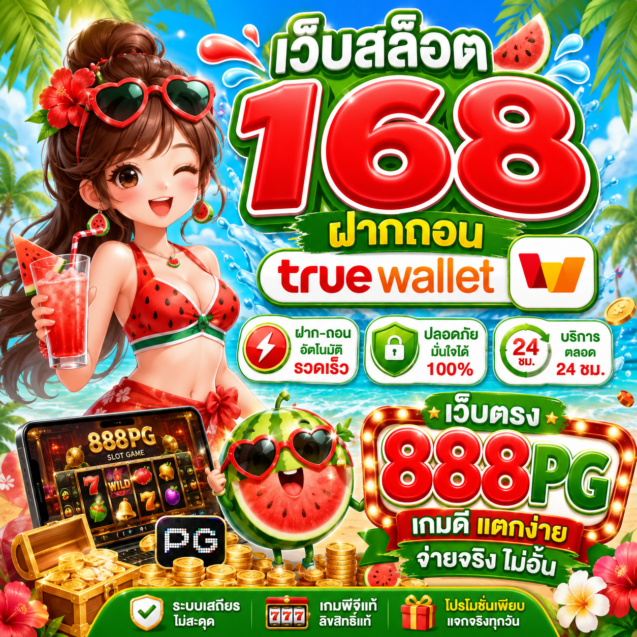 เว็บสล็อต168 ฝากถอน true wallet เว็บตรง 888pg