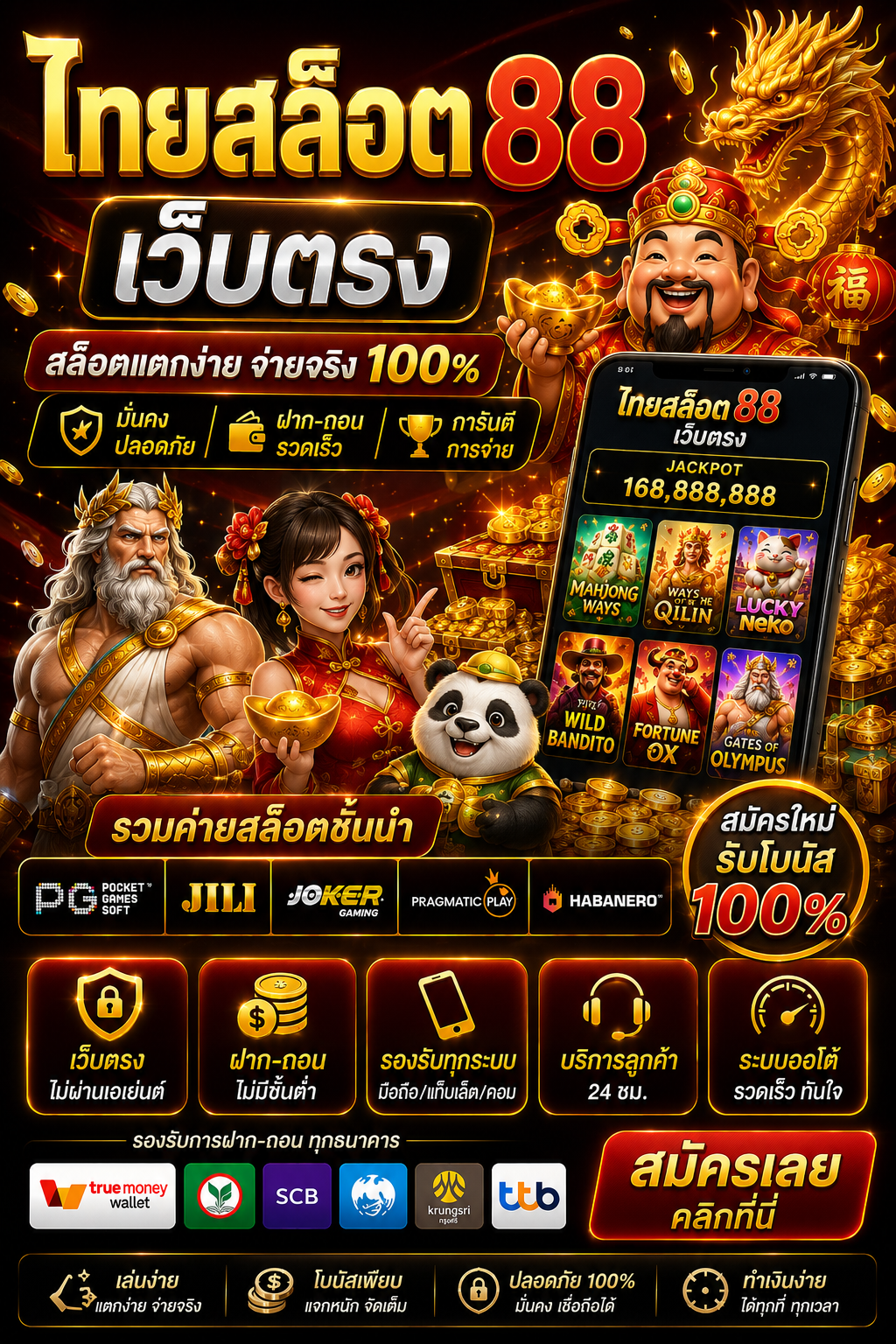 เว็บไทยสล็อต 88 เว็บตรง โหลดไว เล่นลื่น รองรับมือถือทุกระบบ
