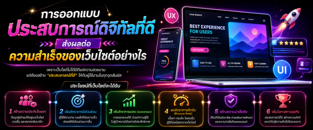 การออกแบบประสบการณ์ดิจิทัลที่ดี ส่งผลต่อความสำเร็จของเว็บไซต์อย่างไร