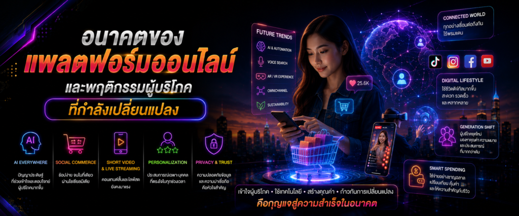 อนาคตของแพลตฟอร์มออนไลน์และพฤติกรรมผู้บริโภคที่กำลังเปลี่ยนแปลง